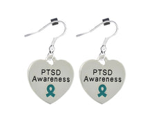 Load image into Gallery viewer, PTSD, Post Traumatic Stress Disorder Awareness Heart Earrings - Fundraising For A Cause