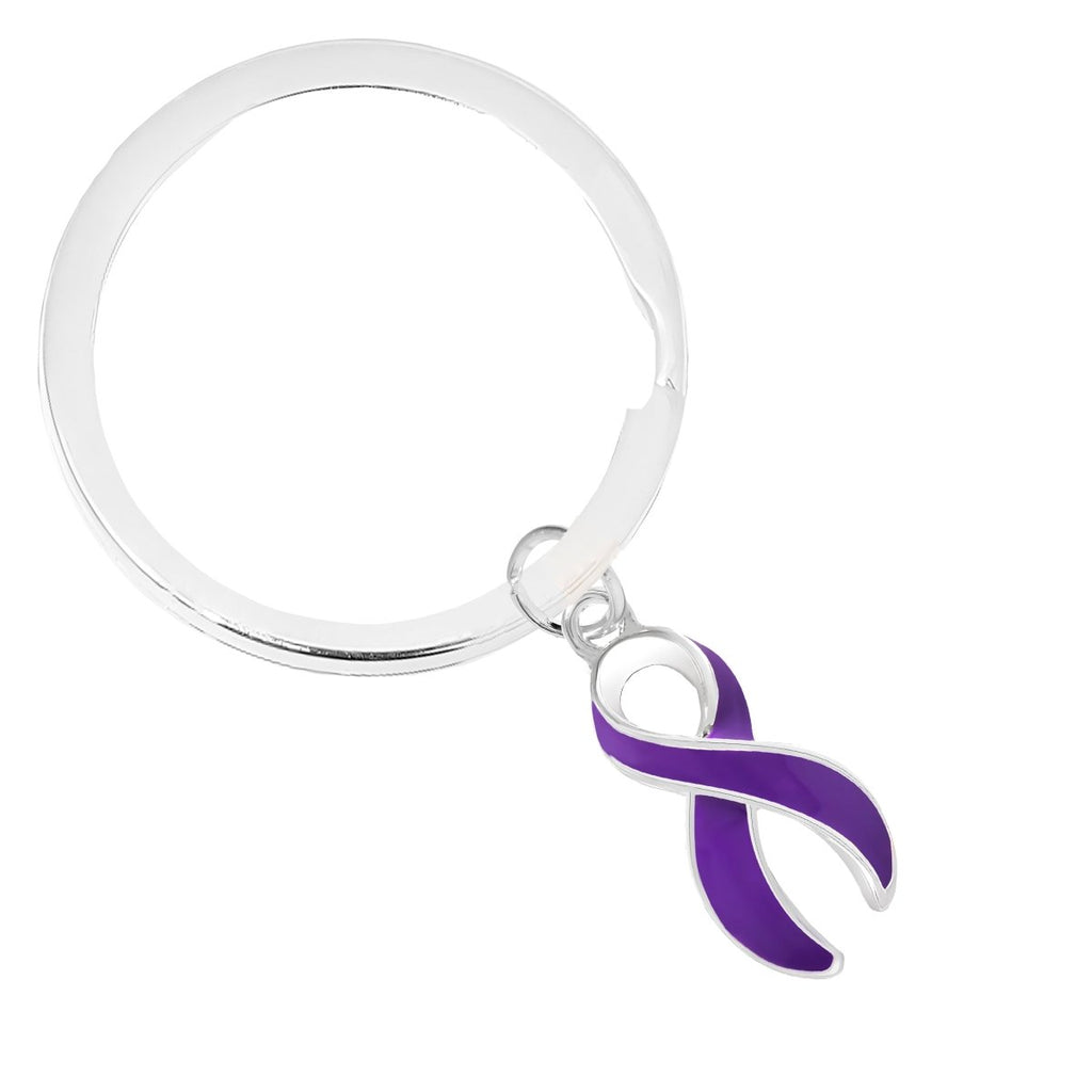 Purple Ribbon Split Style Key Chains - Fundraising For A Cause