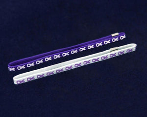 Purple Ribbon Stretch Headband (1 Card with 2 Headbands) - Fundraising For A Cause