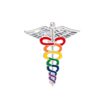 Load image into Gallery viewer, Rainbow Caduceus Pins - Fundraising For A Cause