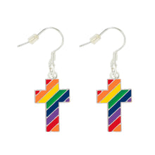 Load image into Gallery viewer, Rainbow Cross Hanging Earrings - Fundraising For A Cause
