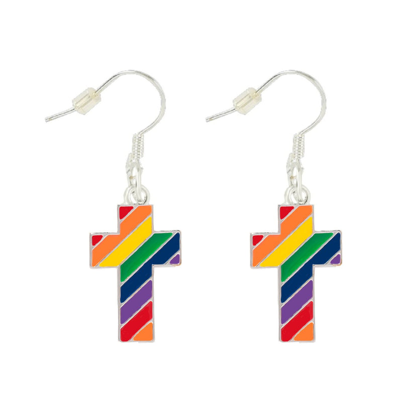 Rainbow Cross Hanging Earrings - Fundraising For A Cause