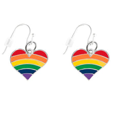 Load image into Gallery viewer, Rainbow Heart Hanging Earrings - Fundraising For A Cause