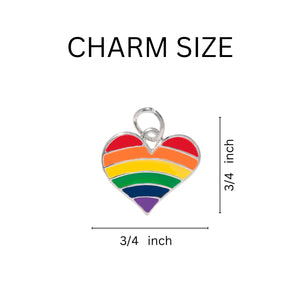 Rainbow Heart Love Is Love Retractable Charm Bracelets - Fundraising For A Cause