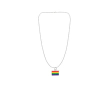 Load image into Gallery viewer, Rainbow Pride Rectangle LGBTQ Necklaces - Fundraising For A Cause