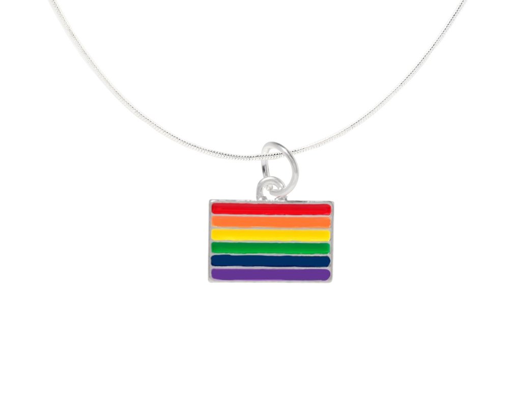 Rainbow Pride Rectangle LGBTQ Necklaces - Fundraising For A Cause