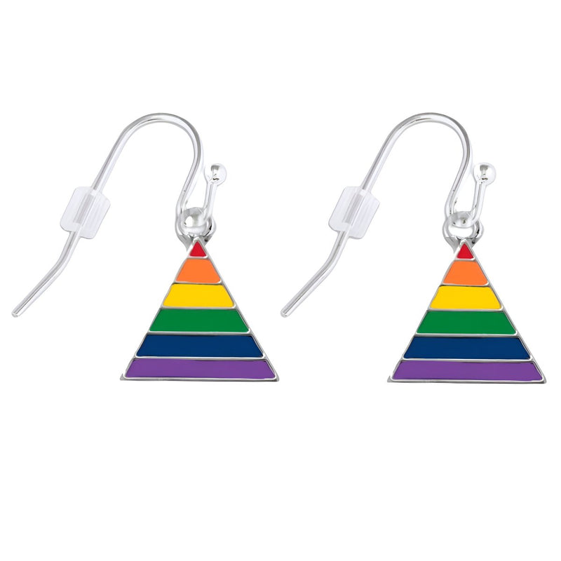 Rainbow Triangle Charm Hanging Earrings - Fundraising For A Cause