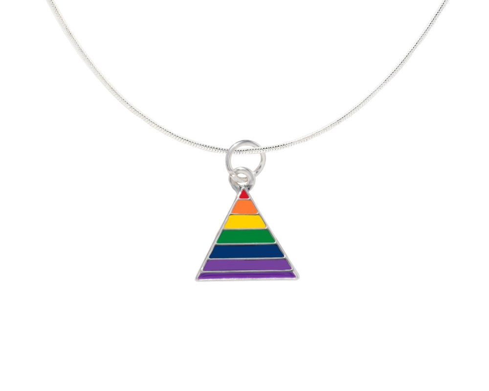 Rainbow Triangle Shaped Charm Necklaces - Fundraising For A Cause