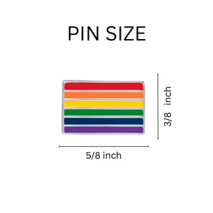 Rectangle Rainbow Pride Flag Pins - Fundraising For A Cause