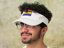 Load image into Gallery viewer, Rectangle Rainbow Visors in White - Fundraising For A Cause