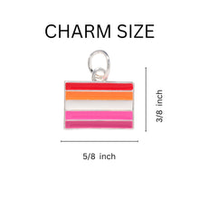 Load image into Gallery viewer, Rectangle Sunset Lesbian Flag Charm Necklaces - Fundraising For A Cause
