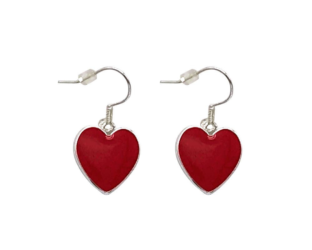 Red Heart Hanging Earrings - Fundraising For A Cause