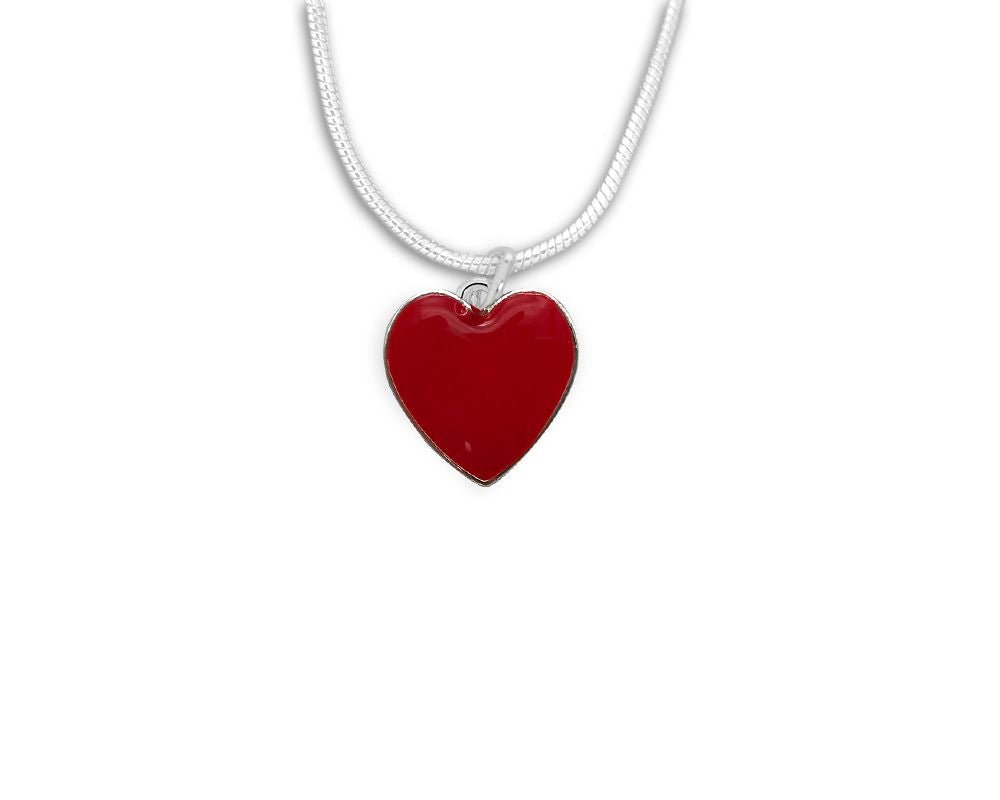 Red Heart Shaped Charm Necklaces - Fundraising For A Cause