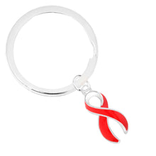Load image into Gallery viewer, Red Ribbon Split Style Key Chains - Fundraising For A Cause