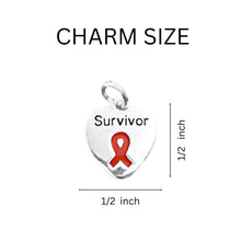 Load image into Gallery viewer, Red Ribbon Survivor Awareness Heart Earrings - Fundraising For A Cause
