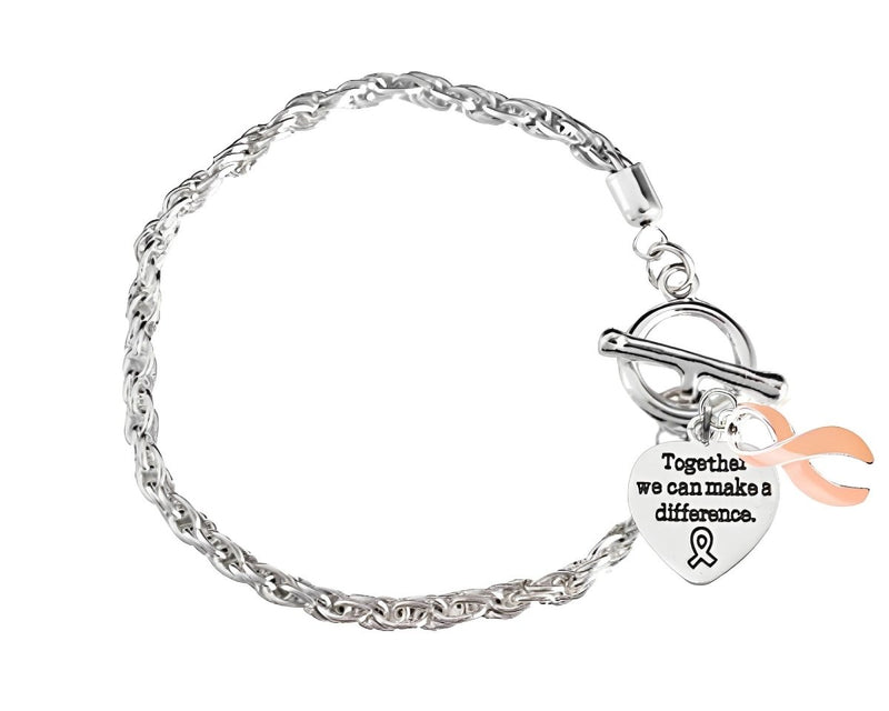 Rope Peach Ribbon Bracelets - Fundraising For A Cause