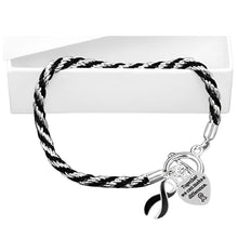 Load image into Gallery viewer, Rope Style Black Ribbon Bracelets - Fundraising For A Cause