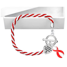 Load image into Gallery viewer, Rope Style Red Ribbon Bracelets - Fundraising For A Cause