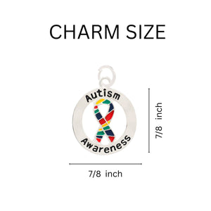 Round Autism Awareness Hanging Earrings - Fundraising For A Cause