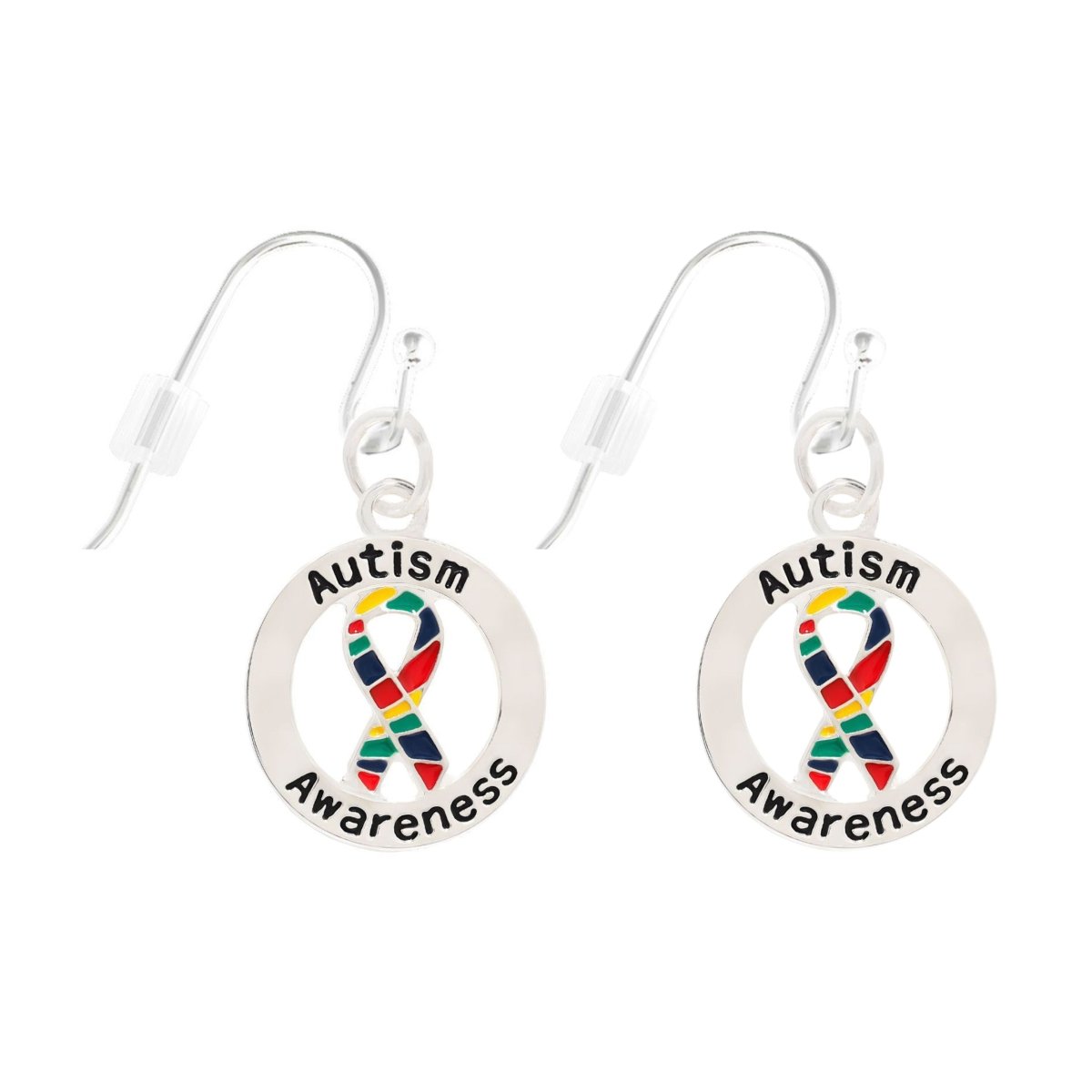 Round Autism Awareness Hanging Earrings - Fundraising For A Cause