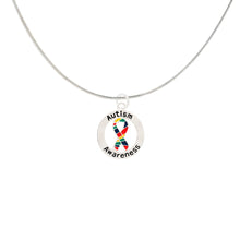 Load image into Gallery viewer, Round Autism Awareness Ribbon Necklaces - Fundraising For A Cause