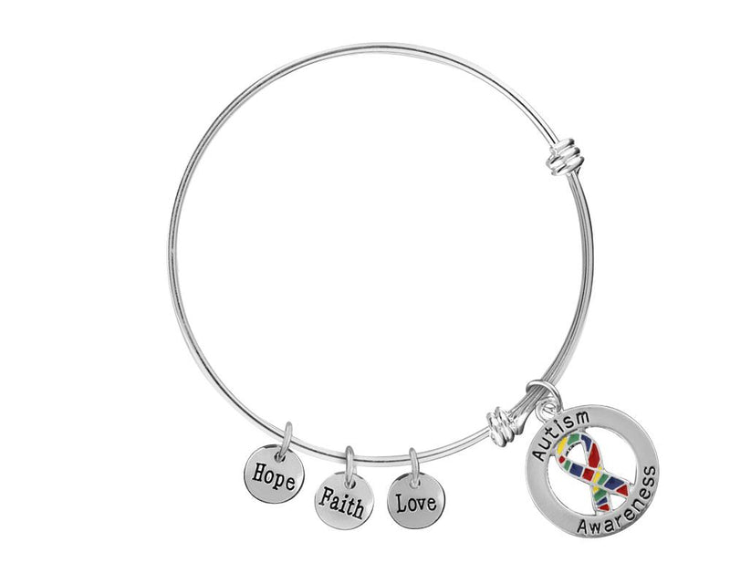 Round Autism Awareness Ribbon Retractable Bracelets - Fundraising For A Cause