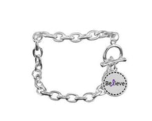 Load image into Gallery viewer, Round Believe Purple Charm Chunky Link Style Bracelets - Fundraising For A Cause