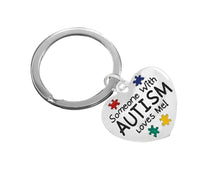 Load image into Gallery viewer, Round Believe Purple Ribbon Awareness Split Style Keychains - Fundraising For A Cause
