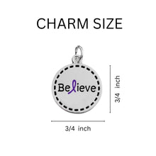 Load image into Gallery viewer, Round Believe Purple Ribbon Earrings - Fundraising For A Cause