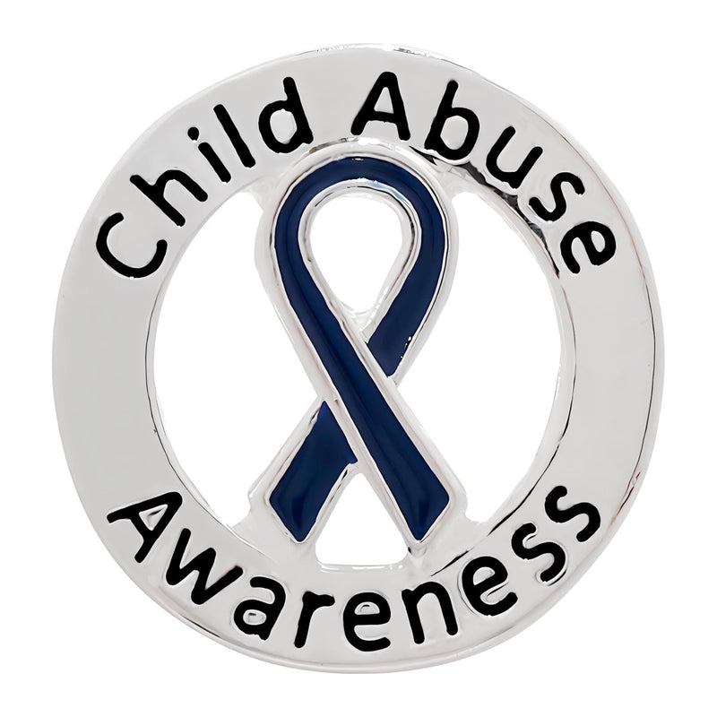 Round Child Abuse Awareness Ribbon Pins - Fundraising For A Cause