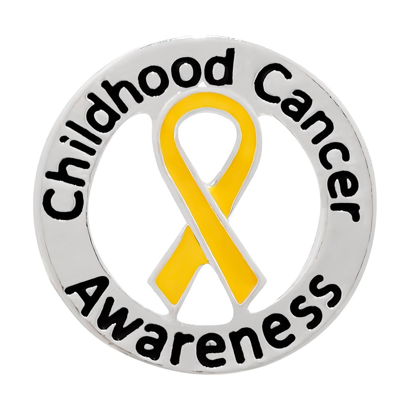 Round Childhood Cancer Awareness Ribbon Pins - Fundraising For A Cause