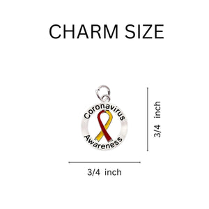 Round Coronavirus (COVID-19) Awareness Ribbon Leather Cord Bracelets - Fundraising For A Cause