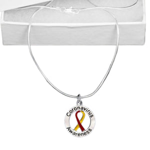 Round Coronavirus (COVID-19) Awareness Ribbon Necklaces - Fundraising For A Cause