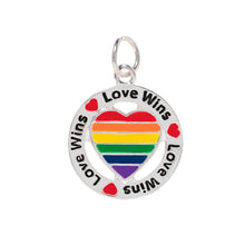 Load image into Gallery viewer, Round Rainbow Heart Love Wins Charms - Fundraising For A Cause