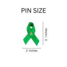 Load image into Gallery viewer, Satin Cerebral Palsy Awareness Green Ribbon Pins - Fundraising For A Cause