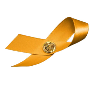 Satin Gold Ribbon Awareness Pins - Fundraising For A Cause