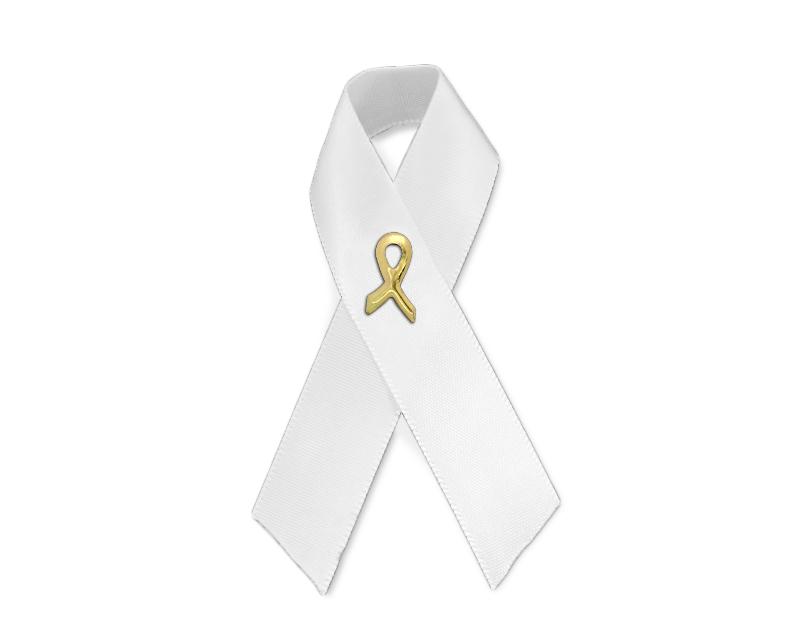 Satin Lung Cancer Awareness Ribbon Pins - Fundraising For A Cause