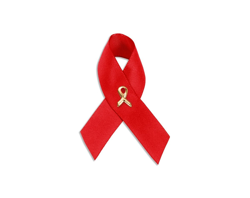 Satin Red Ribbon Week Drug & Alcohol Prevention Pins - Fundraising For A Cause