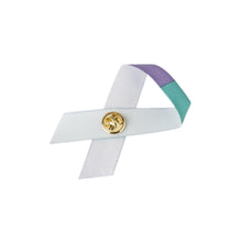 Load image into Gallery viewer, Satin Teal &amp; Purple Ribbon Pins - Fundraising For A Cause