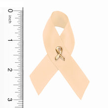 Load image into Gallery viewer, Satin Uterine Cancer Awareness Ribbon Pins - Fundraising For A Cause