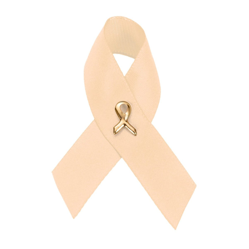 Satin Uterine Cancer Awareness Ribbon Pins - Fundraising For A Cause