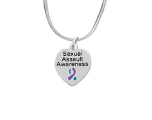 Load image into Gallery viewer, Sexual Assault Awareness Heart Necklaces - Fundraising For A Cause