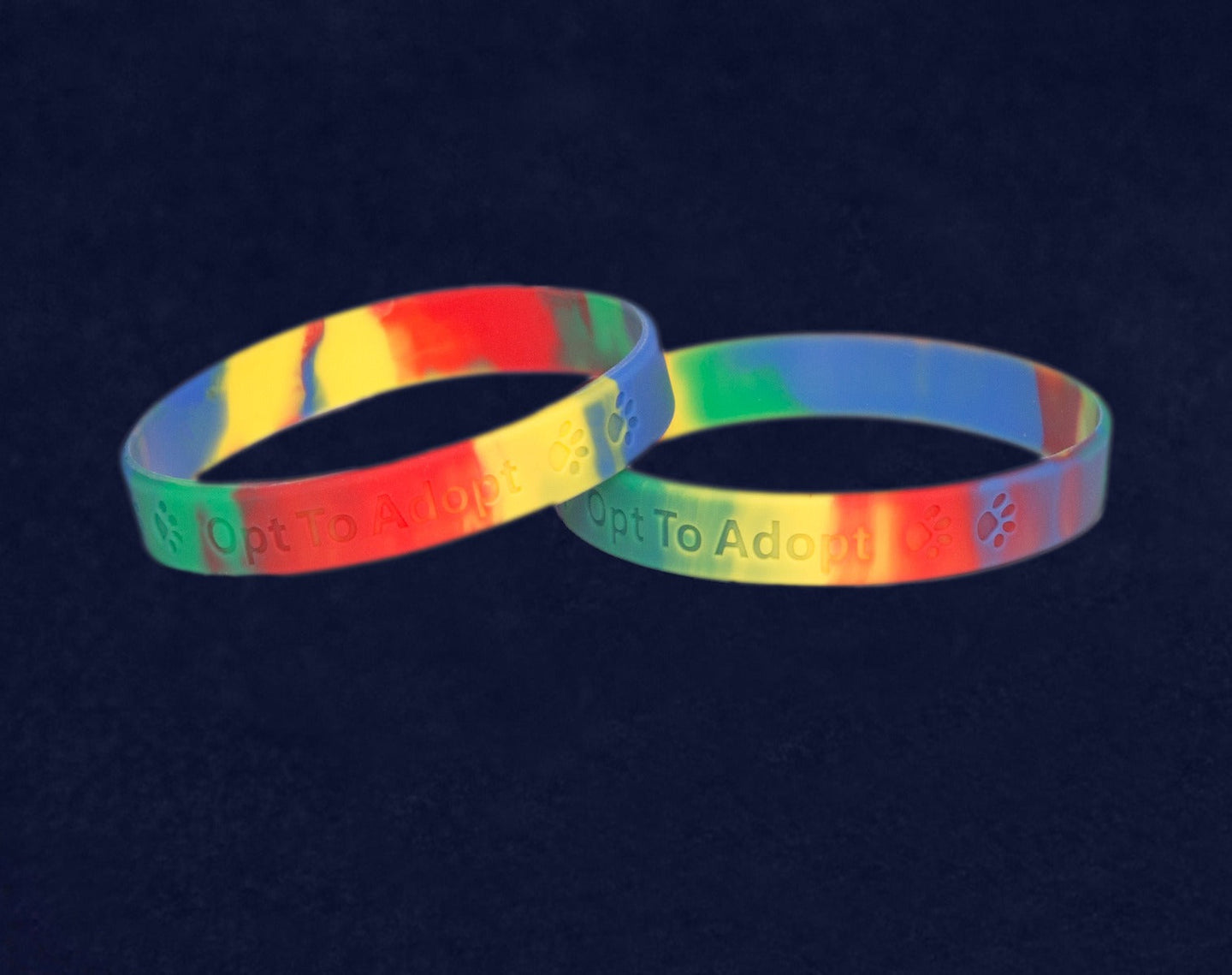 Rainbow Opt To Adopt Silicone Bracelets - Adult - Fundraising For A Cause