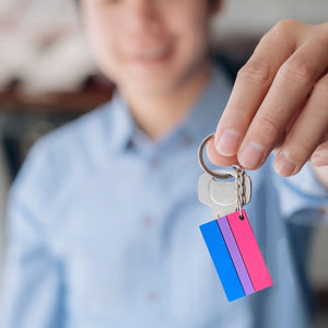 Silicone Bisexual Flag Keychains - Fundraising For A Cause