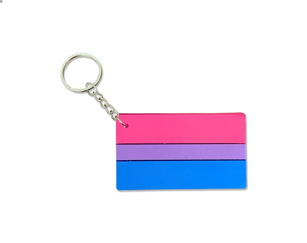 Silicone Bisexual Flag Keychains - Fundraising For A Cause