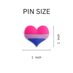 Silicone Bisexual Pride Flag Heart Pins - Fundraising For A Cause