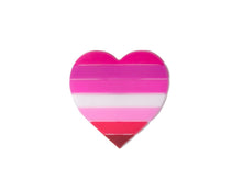 Load image into Gallery viewer, Silicone Lesbian Pride Heart Pins - Fundraising For A Cause
