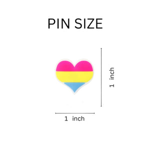 Silicone Pansexual Flag Pride Heart Pins - Fundraising For A Cause