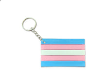 Load image into Gallery viewer, Silicone Transgender Flag Keychains - Fundraising For A Cause