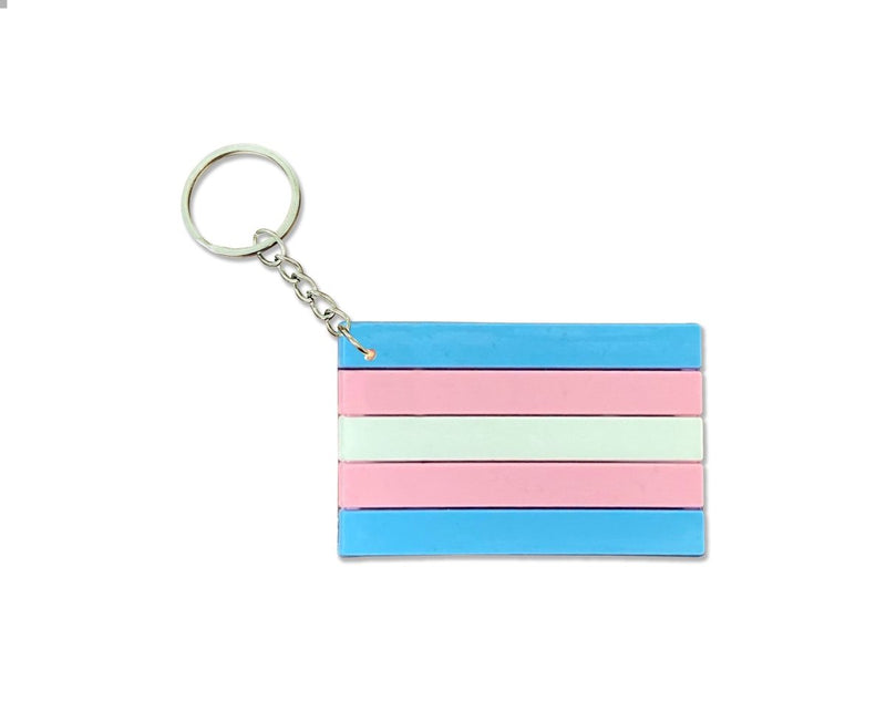 Silicone Transgender Flag Keychains - Fundraising For A Cause